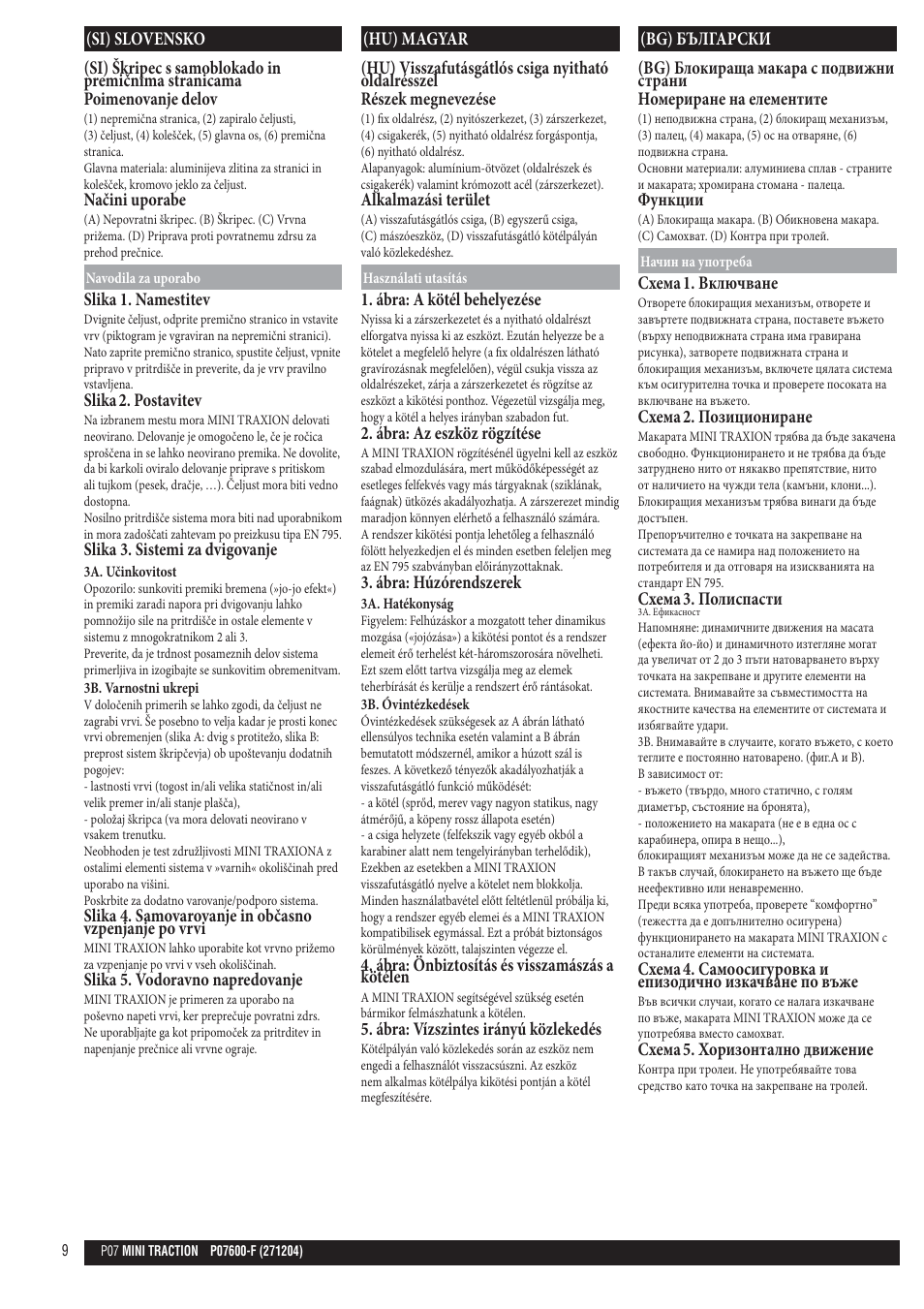 Si; hu; bg | Petzl MINI TRAXION User Manual | Page 9 / 11