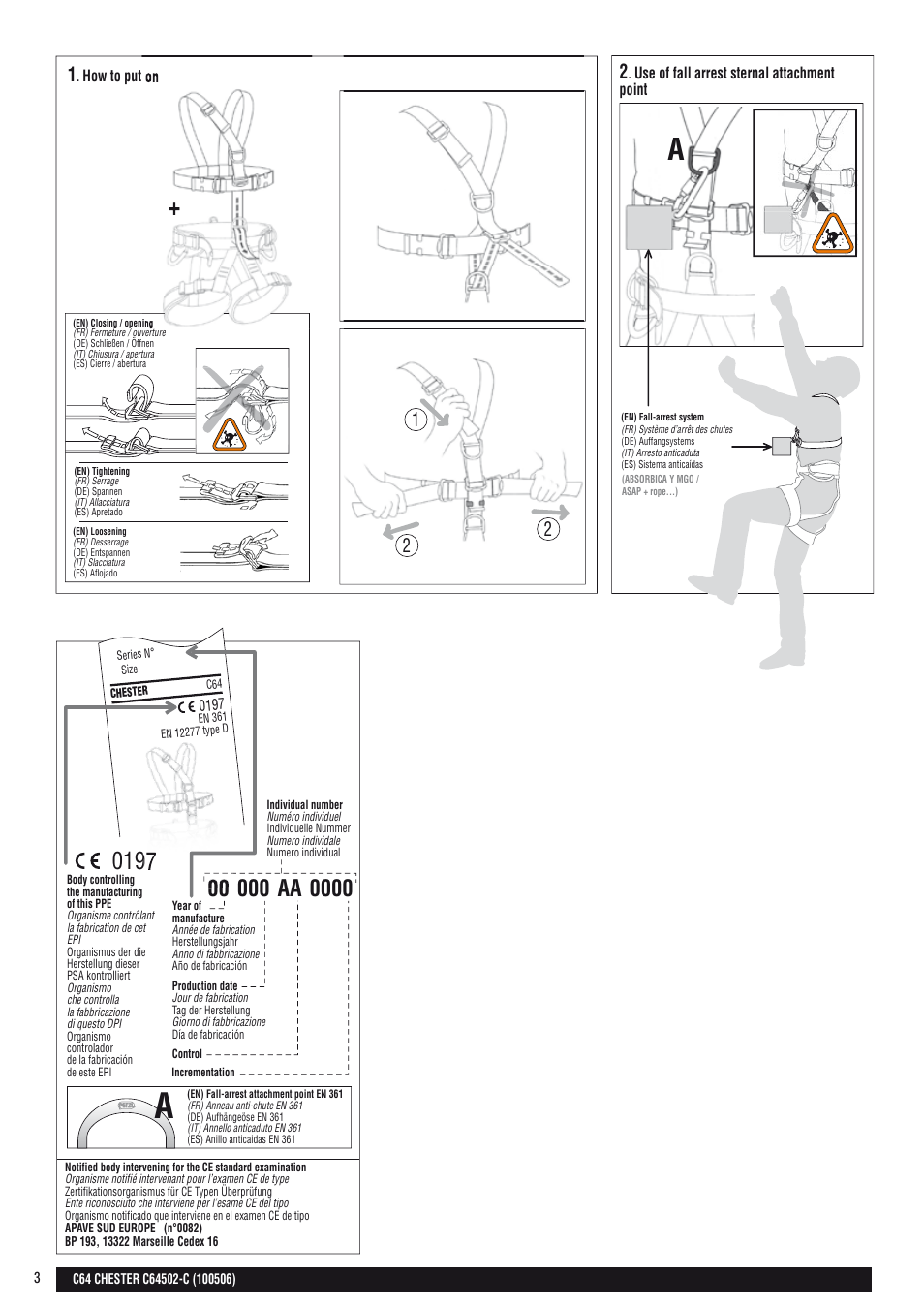 Drawings | Petzl CHESTER User Manual | Page 3 / 11