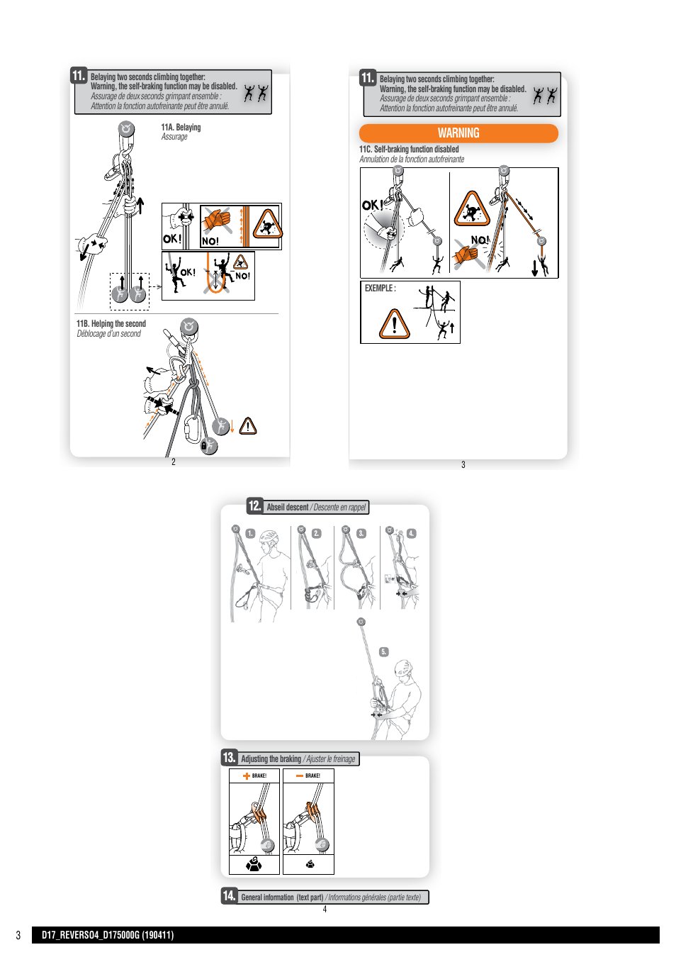 Drawings, Cahier, Page 1 cahier | 80 mm 78 mm, Miniplan 2 recto, Page 2 cahier | Petzl REVERSO 4 User Manual | Page 3 / 24