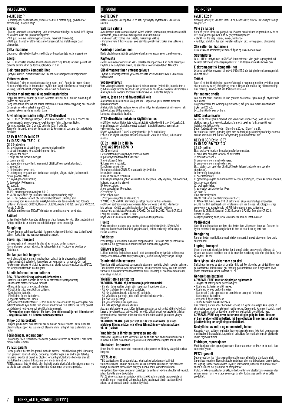 Se - fi - no | Petzl e+LITE User Manual | Page 7 / 11