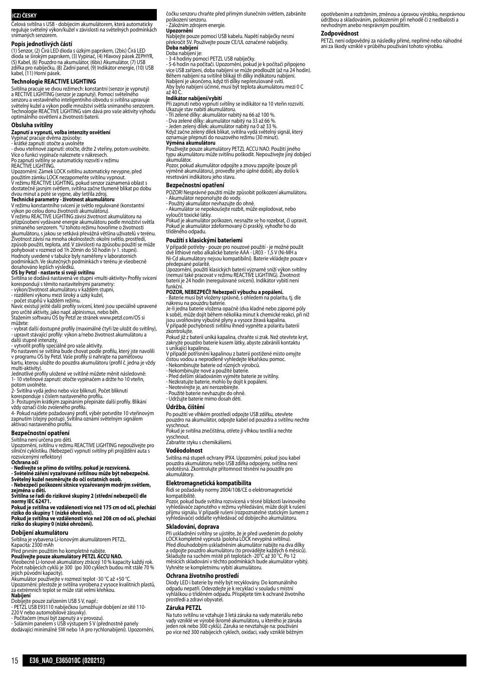 Petzl NAO User Manual | Page 15 / 23