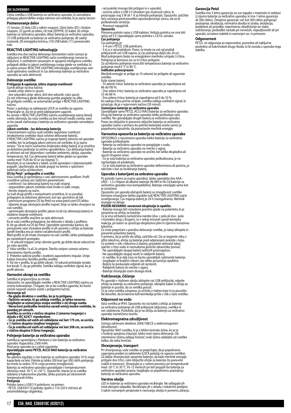 Petzl NAO User Manual | Page 17 / 23