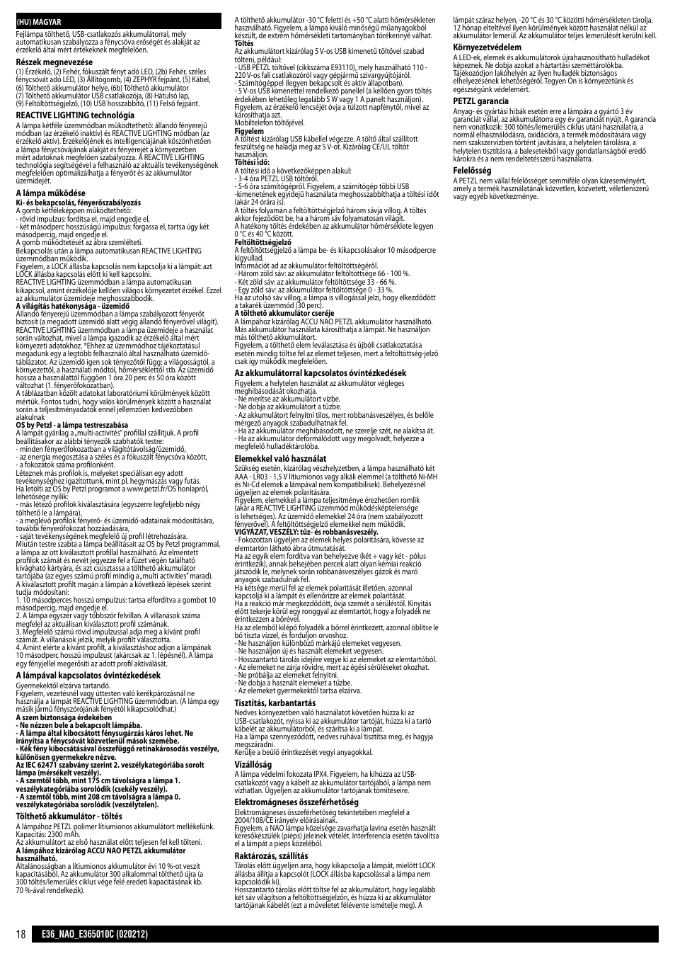 Petzl NAO User Manual | Page 18 / 23