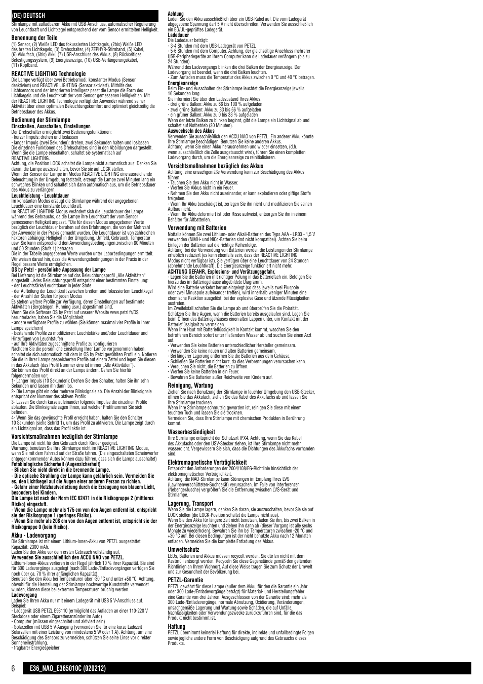 Petzl NAO User Manual | Page 6 / 23
