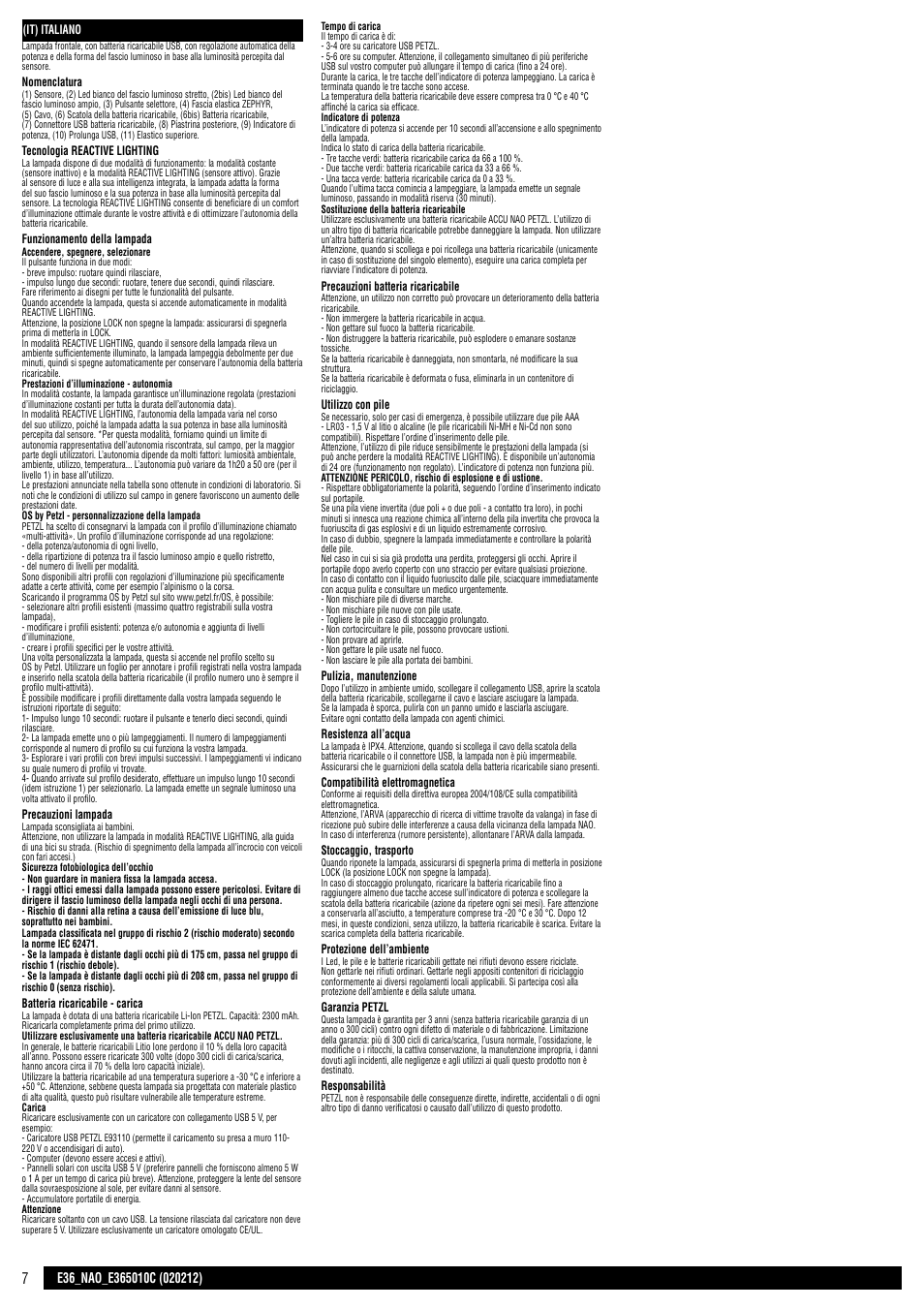 Petzl NAO User Manual | Page 7 / 23