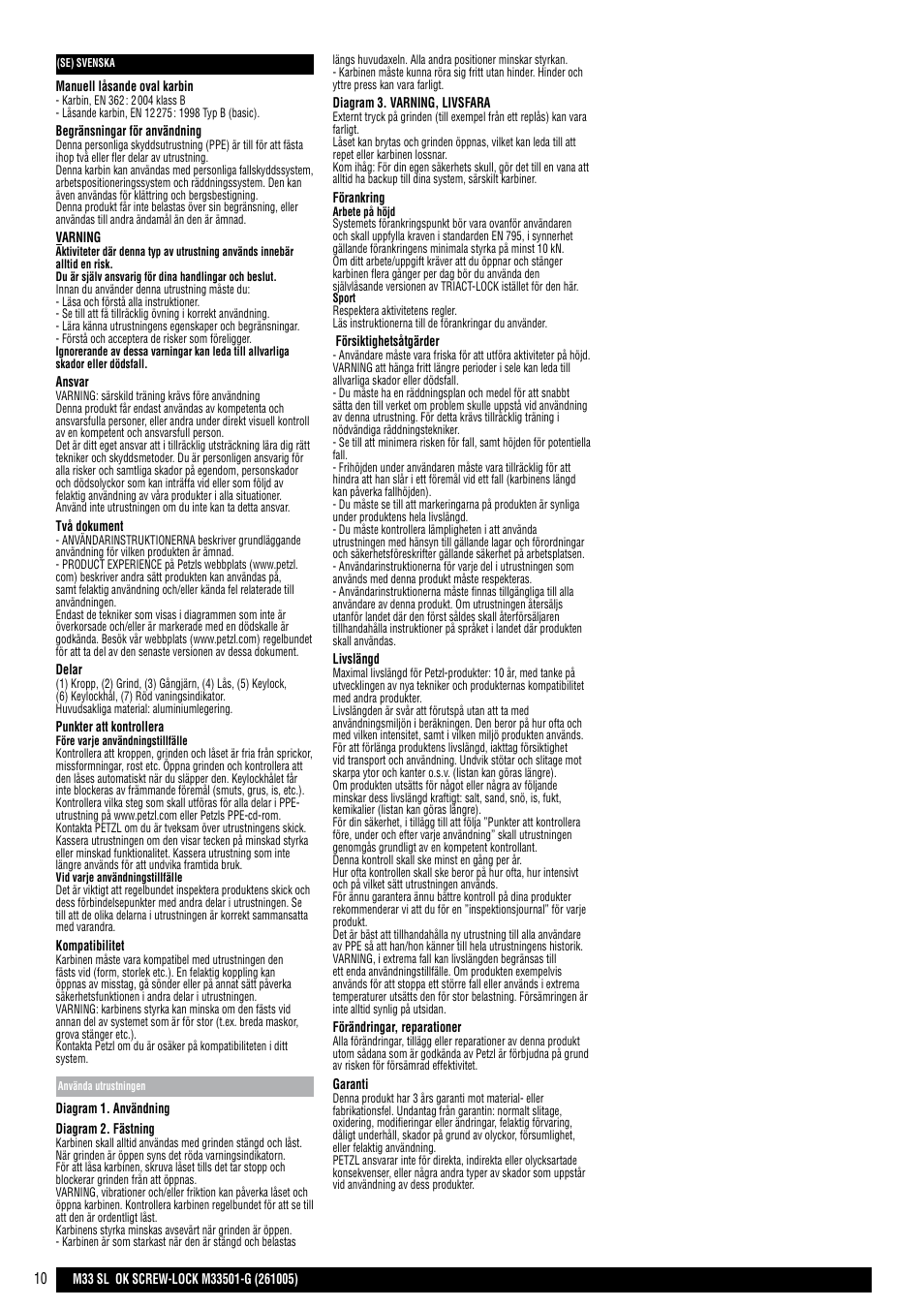 Petzl OK SCREW-LOCK User Manual | Page 10 / 20