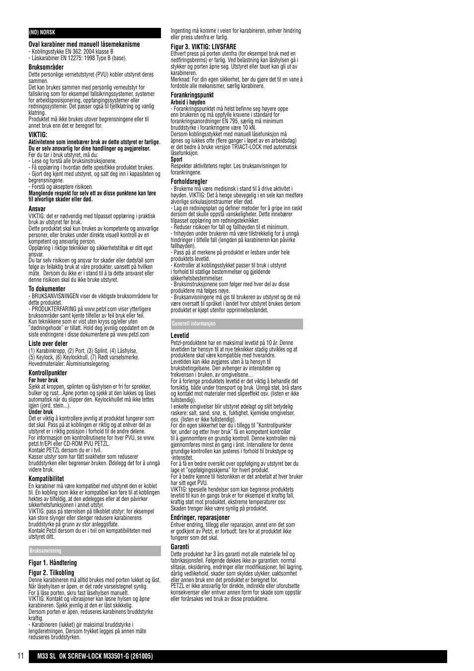 Petzl OK SCREW-LOCK User Manual | Page 11 / 20