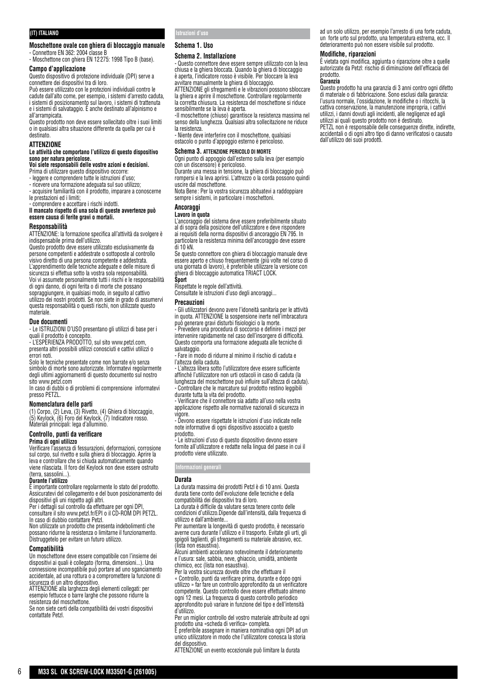 Petzl OK SCREW-LOCK User Manual | Page 6 / 20