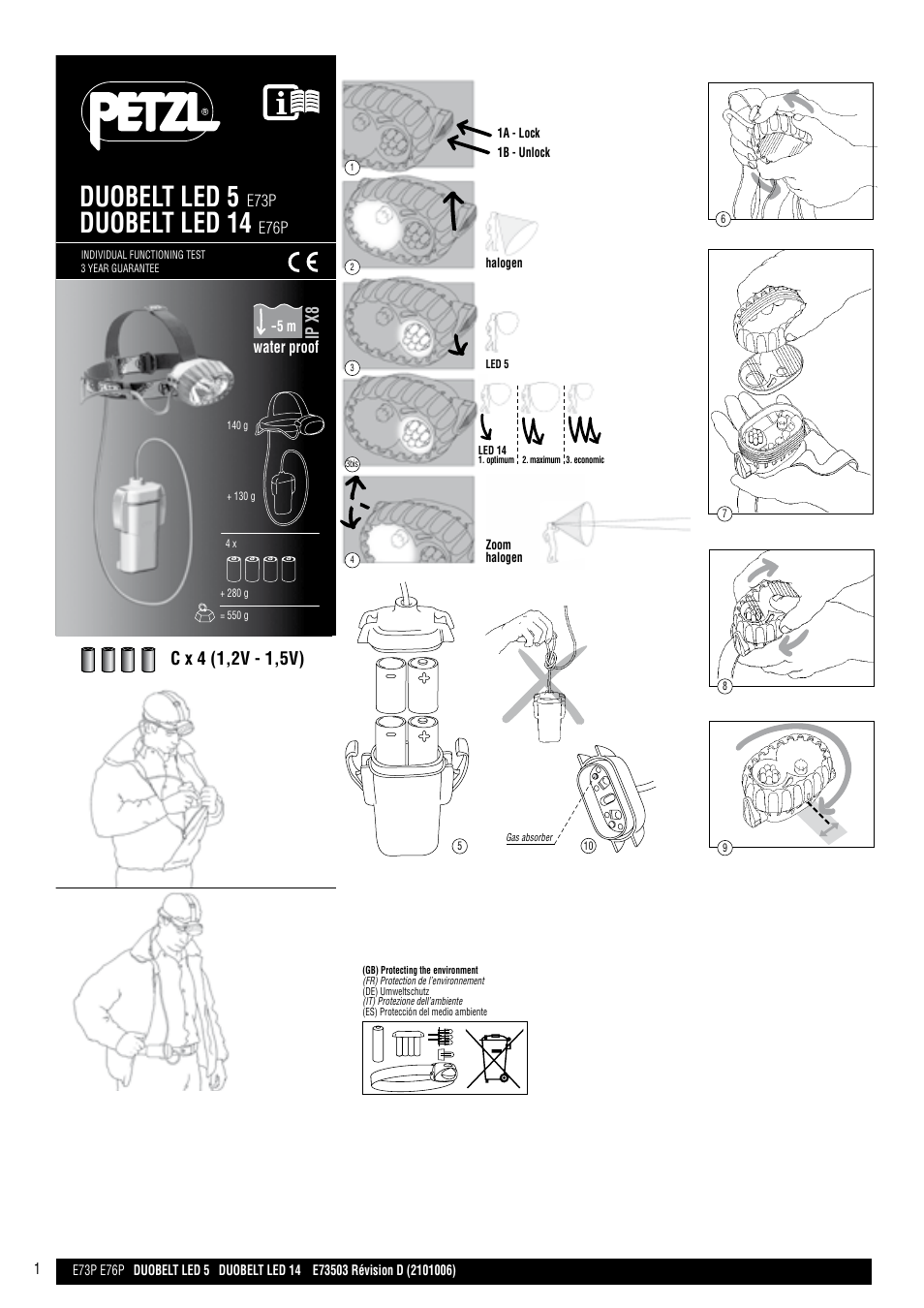 Petzl DUOBELT LED 5 User Manual | 8 pages