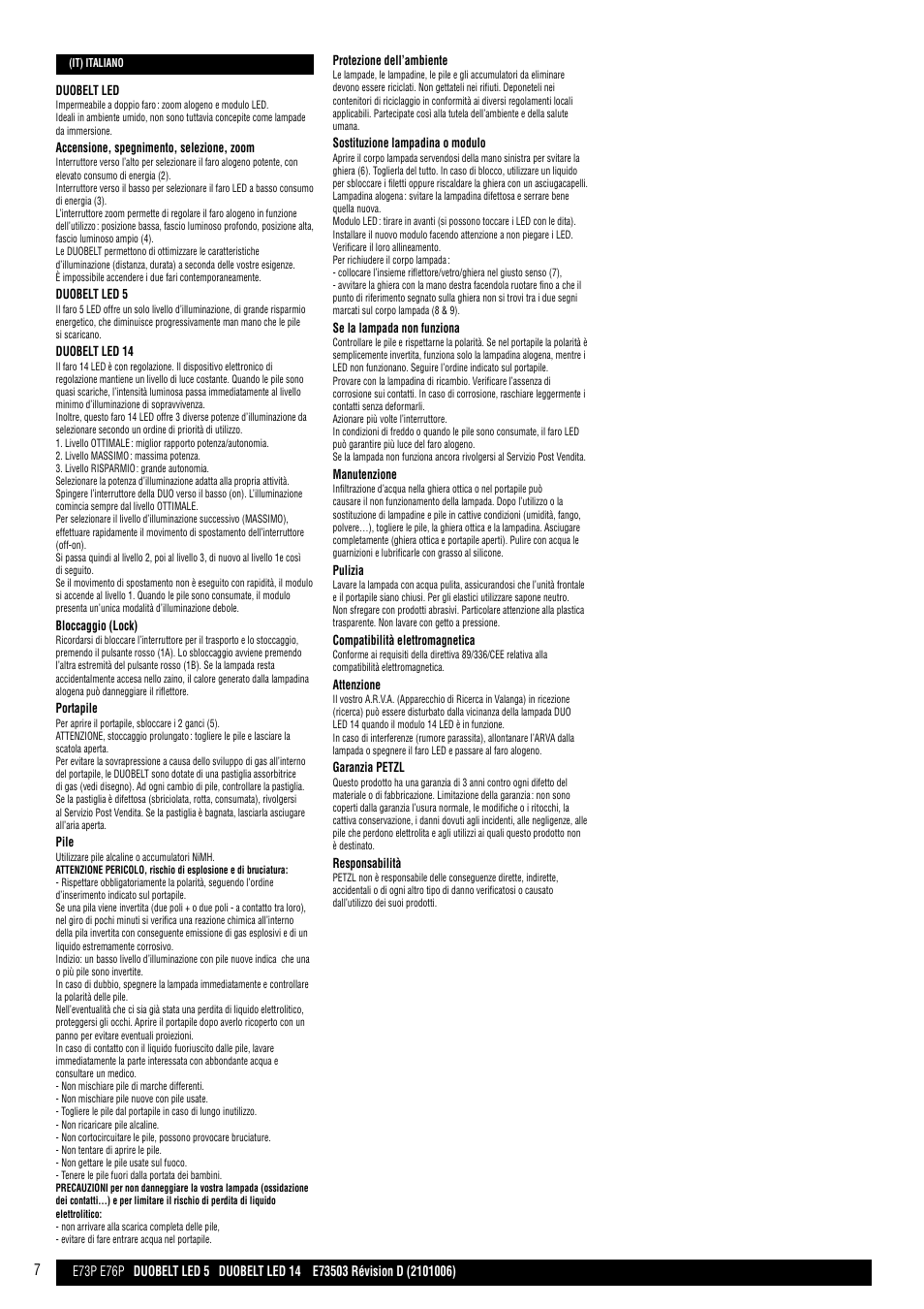 Petzl DUOBELT LED 5 User Manual | Page 7 / 8