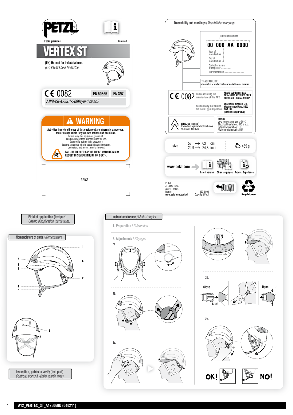 Petzl VERTEX ST User Manual | 14 pages