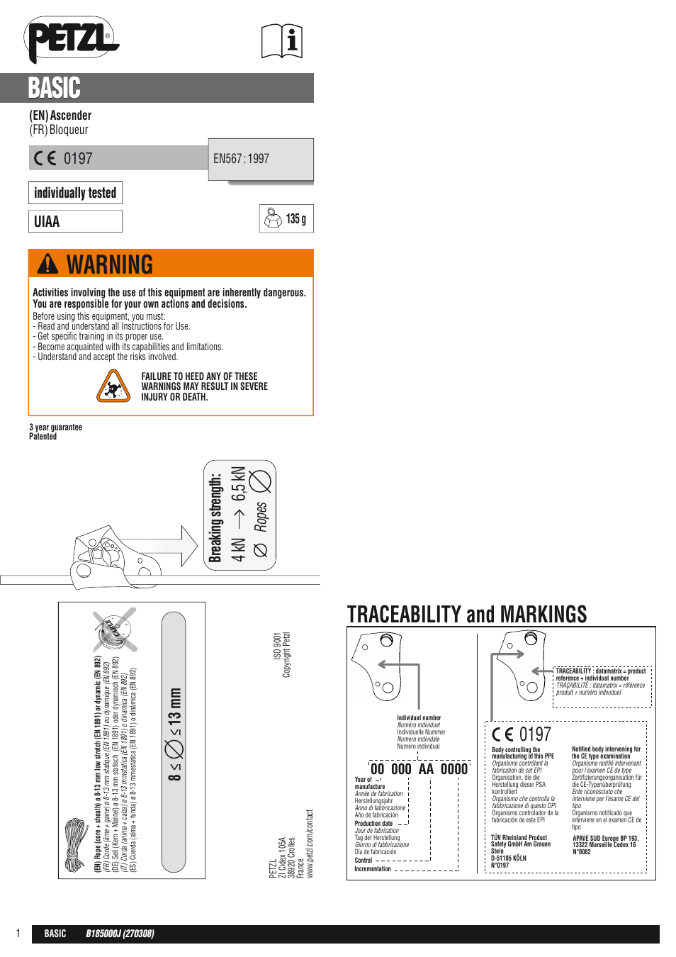 Petzl BASIC User Manual | 26 pages