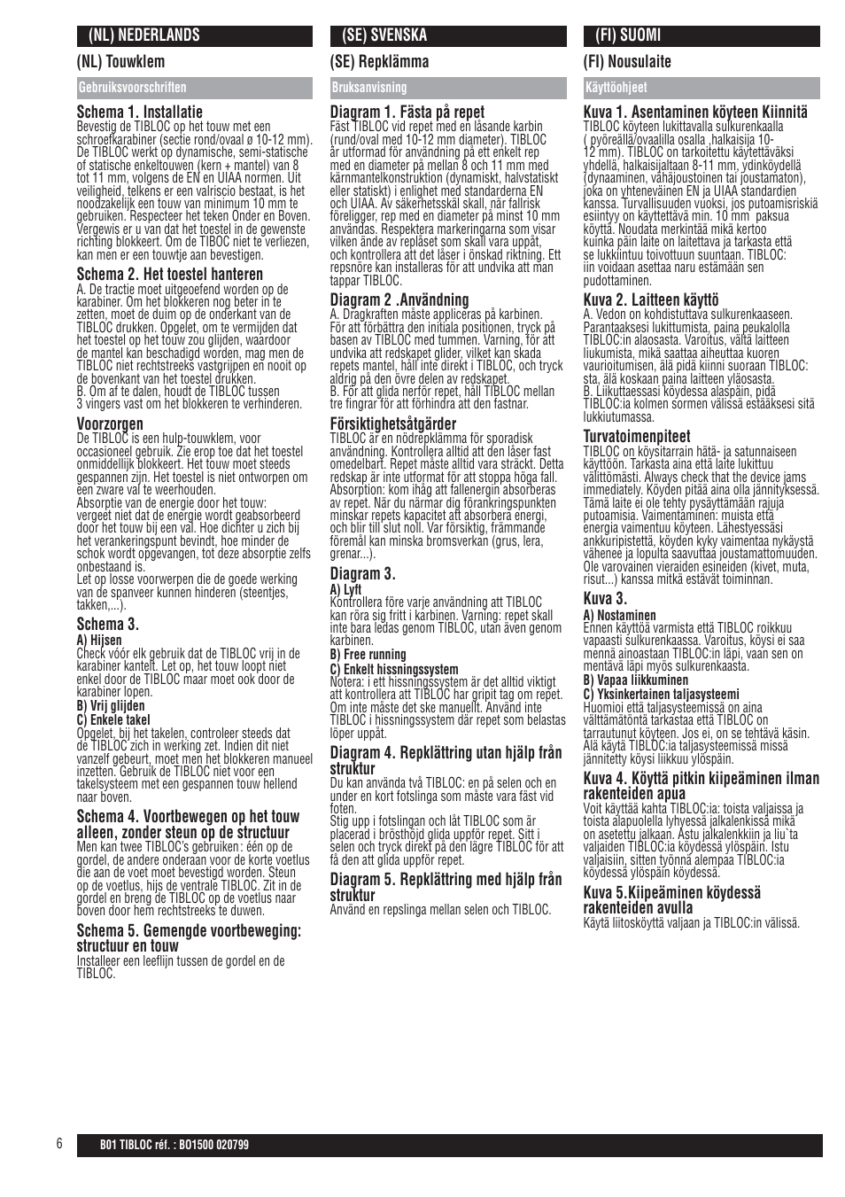 Nl; se; fi | Petzl TIBLOC User Manual | Page 6 / 10