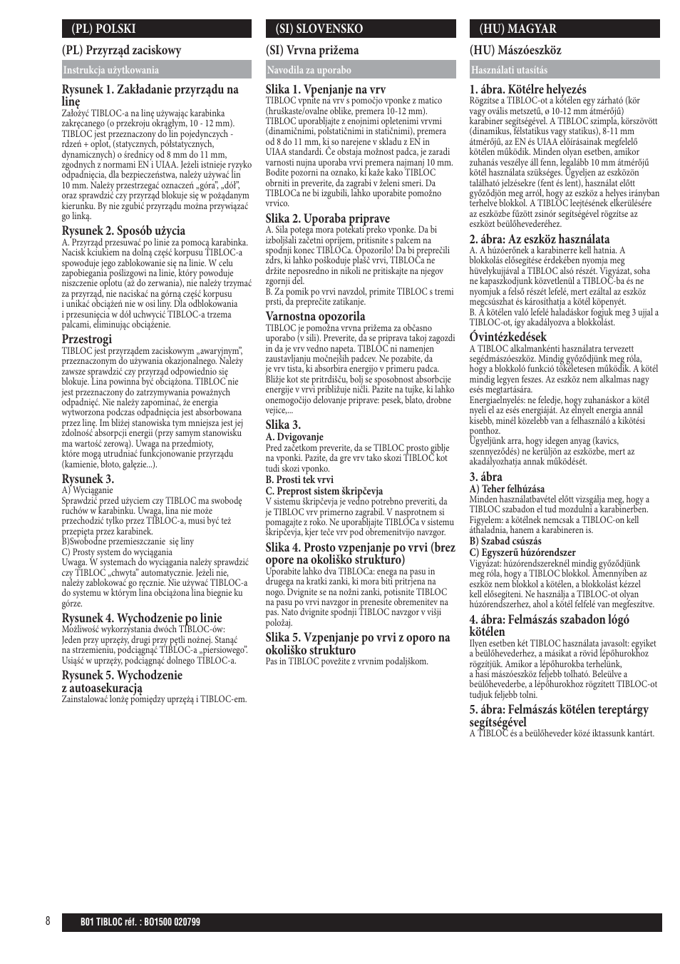 Pl; si; hu | Petzl TIBLOC User Manual | Page 8 / 10