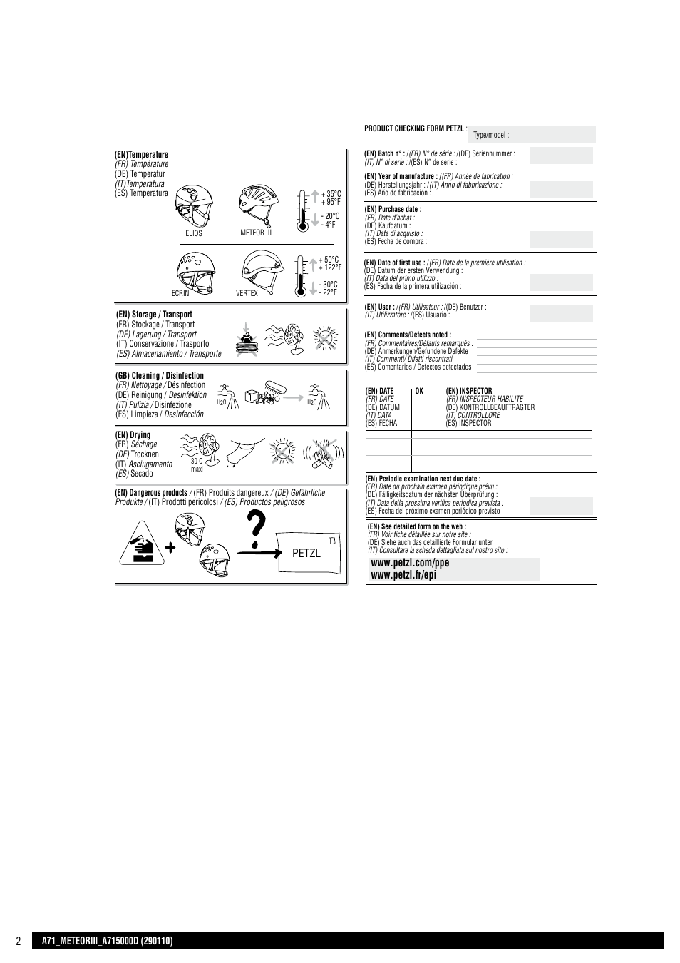 En + drawings | Petzl METEOR III User Manual | Page 2 / 22