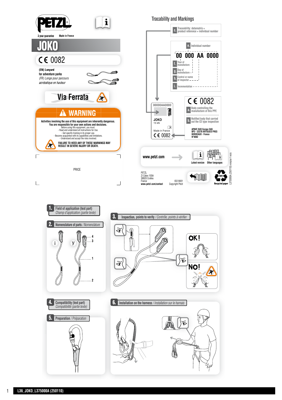 Petzl JOKO-Y User Manual | 16 pages