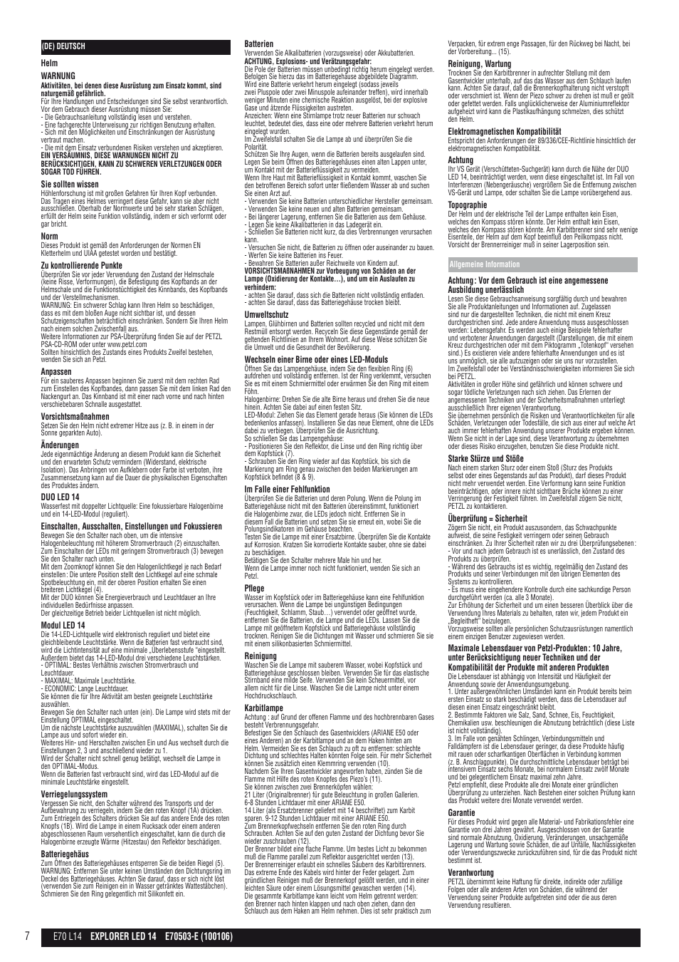 Petzl EXPLORER LED 14_каска User Manual | Page 7 / 9