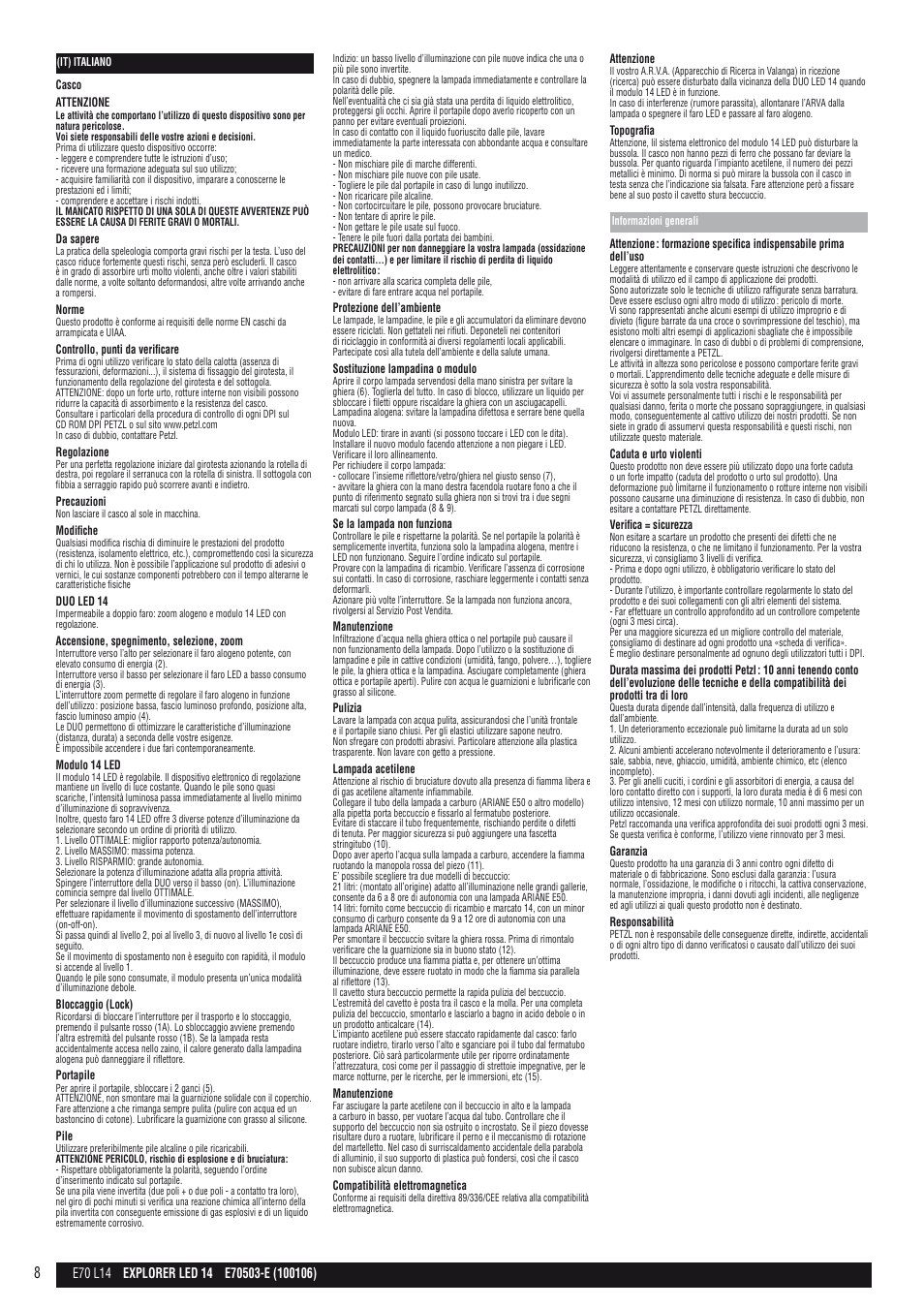 Petzl EXPLORER LED 14_каска User Manual | Page 8 / 9