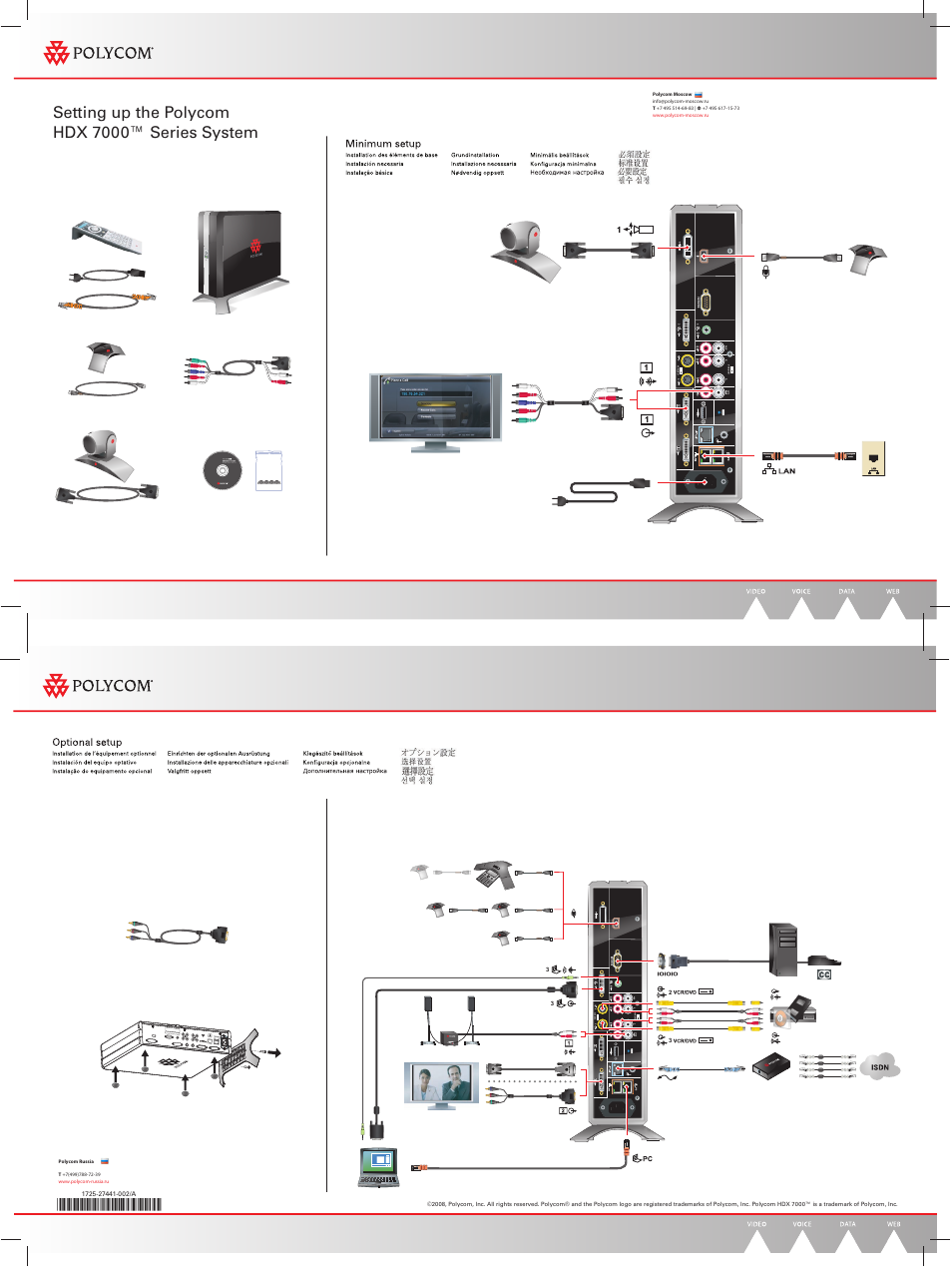 Setting up the polycom hdx 7000™ series system, Vcr/dvd, So und sta tion ip 70 00 | Polycom HDX 7000—1080_Установка User Manual | Page 2 / 2