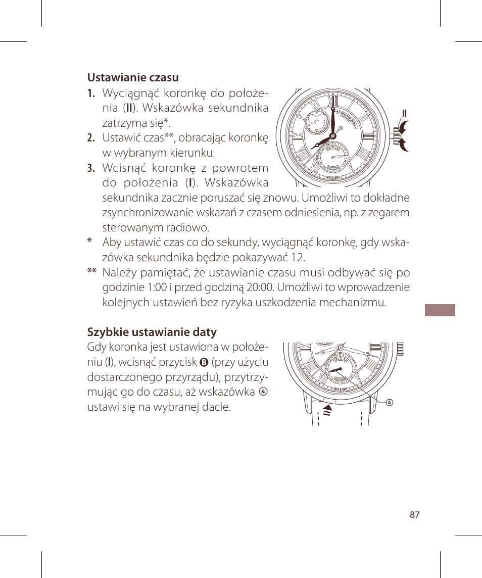 Raymond Weil Механические с автоподзаводом, с указателем даты и фазой луны или указателем даты, дня недели, месяца и фазы луны User Manual | Page 88 / 169