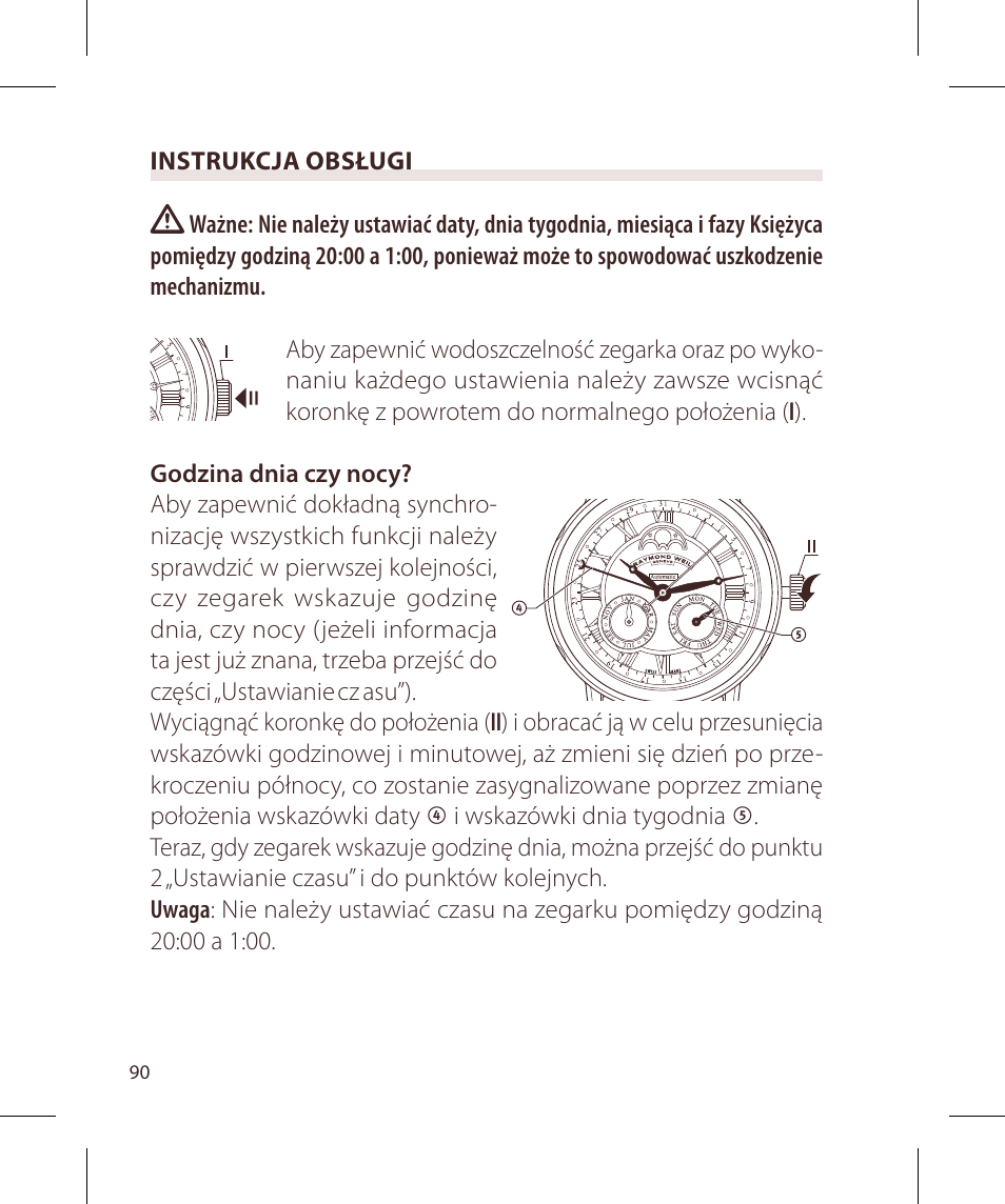 Raymond Weil Механические с автоподзаводом, с указателем даты и фазой луны или указателем даты, дня недели, месяца и фазы луны User Manual | Page 91 / 169