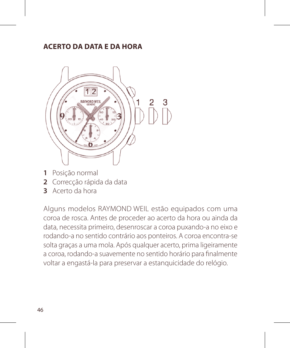 Raymond Weil Хронографы кварцевые User Manual | Page 46 / 132