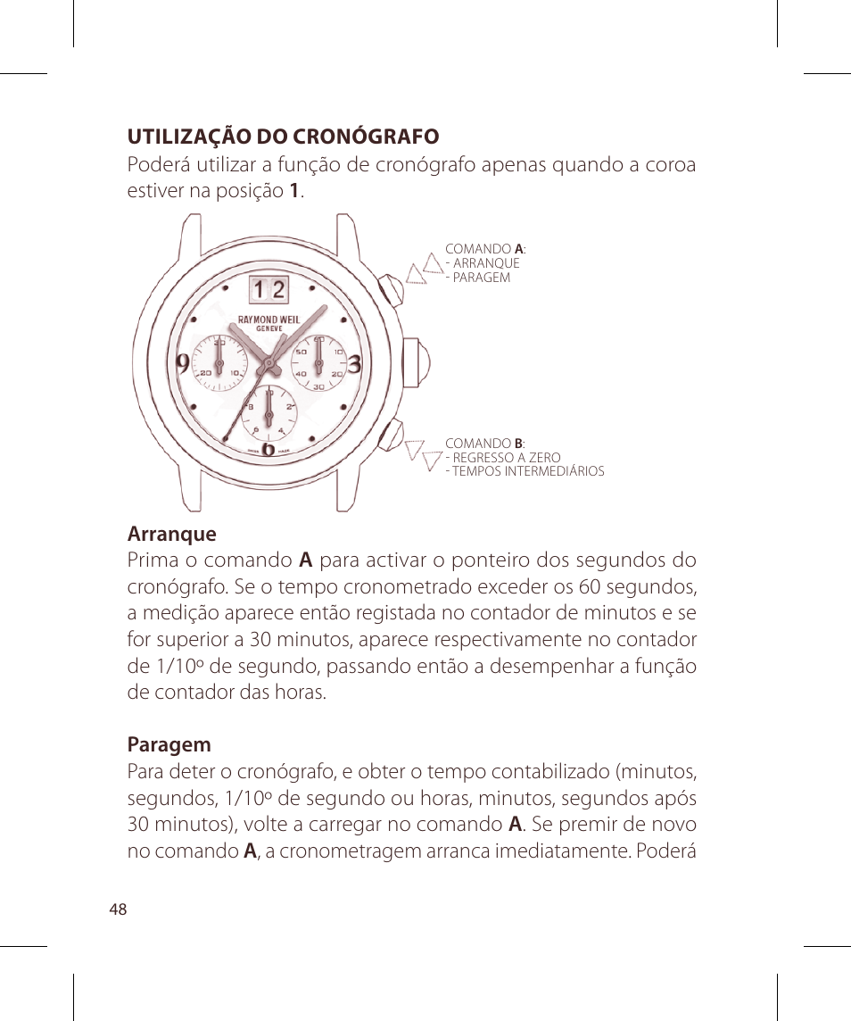Raymond Weil Хронографы кварцевые User Manual | Page 48 / 132
