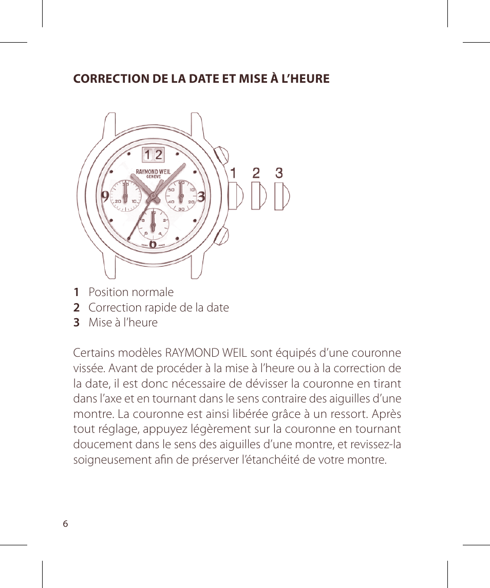 Raymond Weil Хронографы кварцевые User Manual | Page 6 / 132