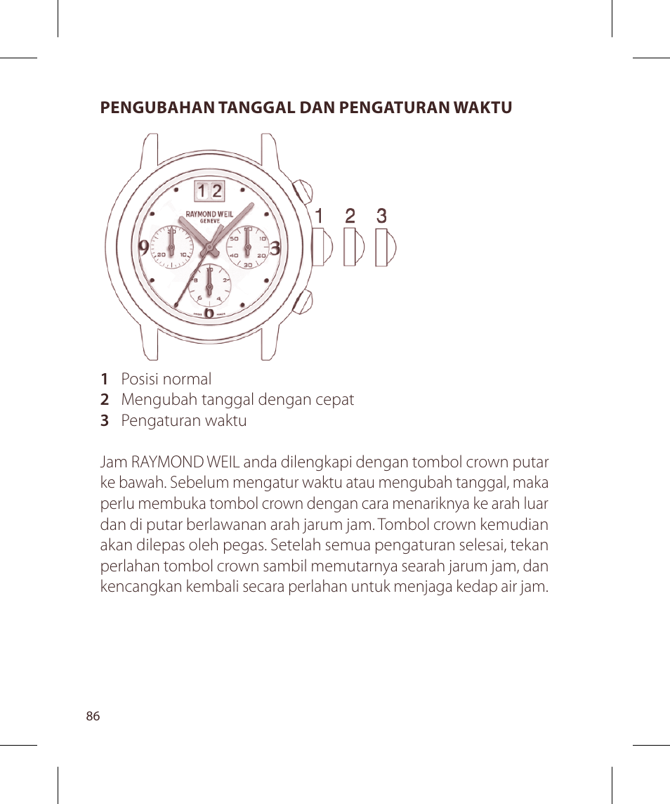 Raymond Weil Хронографы кварцевые User Manual | Page 86 / 132