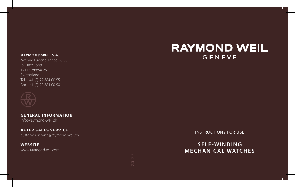 Raymond Weil Nabucco User Manual | 136 pages