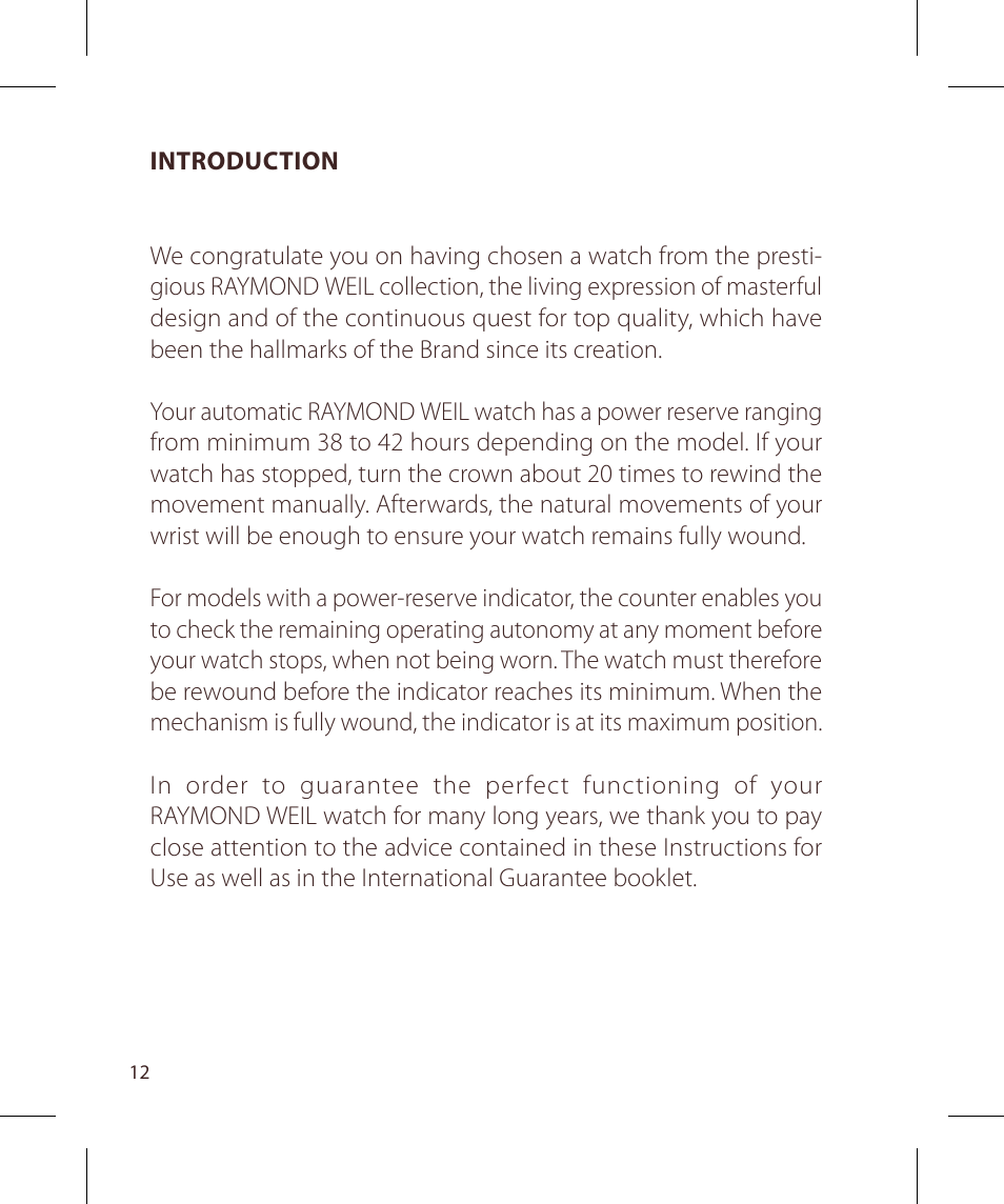 Raymond Weil Nabucco User Manual | Page 12 / 136