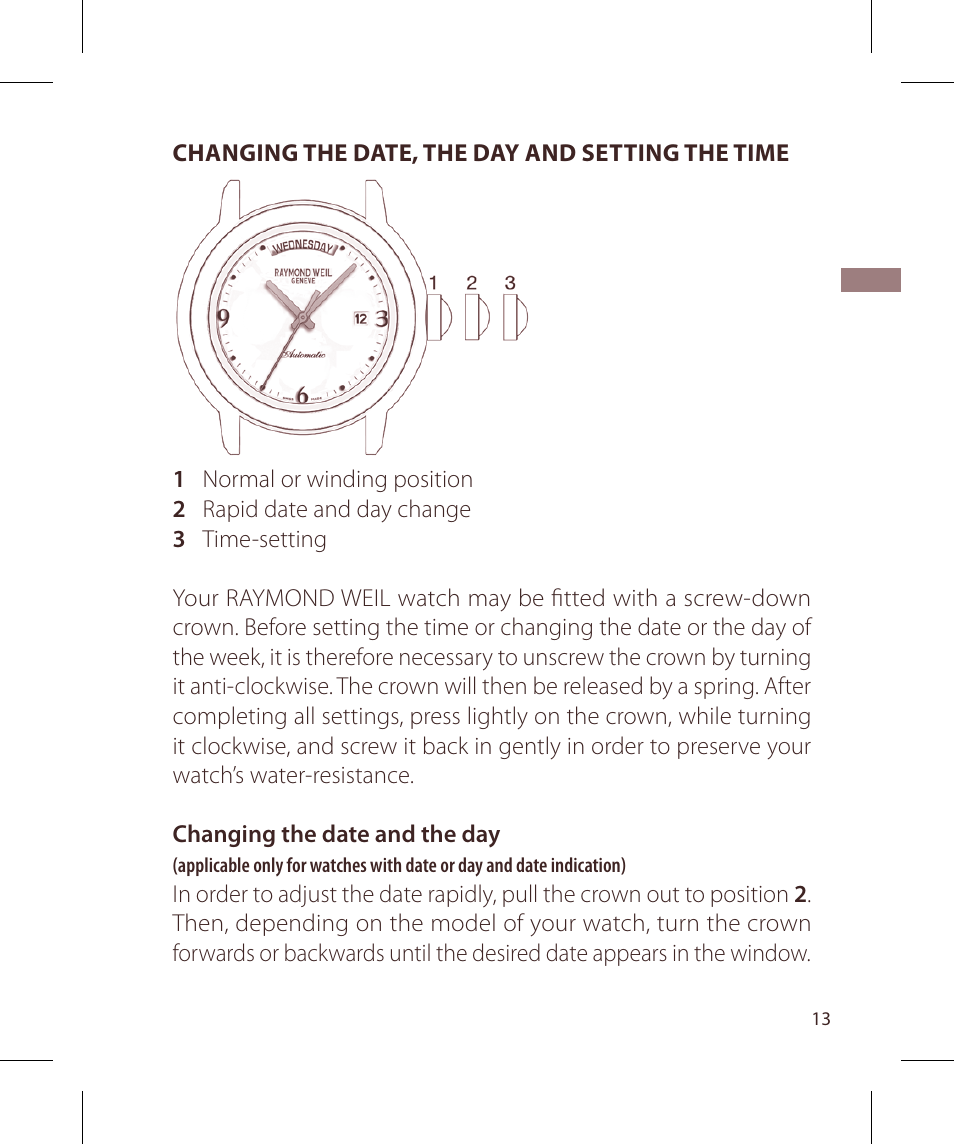 Raymond Weil Nabucco User Manual | Page 13 / 136