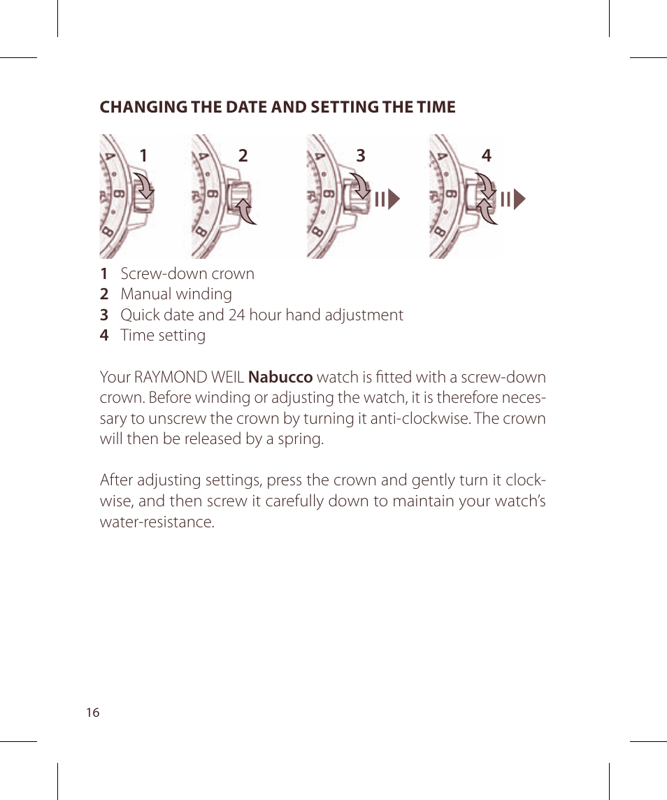 Raymond Weil Nabucco User Manual | Page 16 / 136