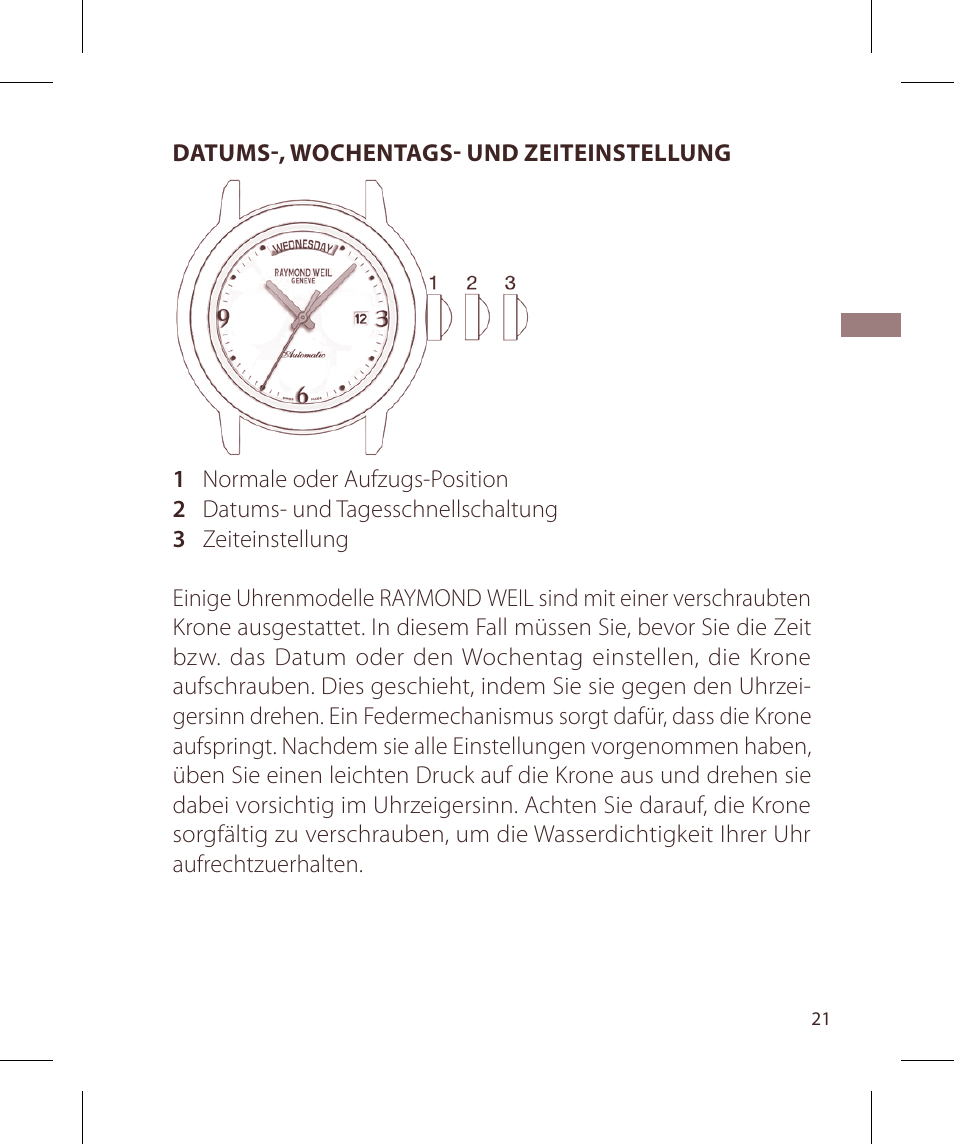 Raymond Weil Nabucco User Manual | Page 21 / 136