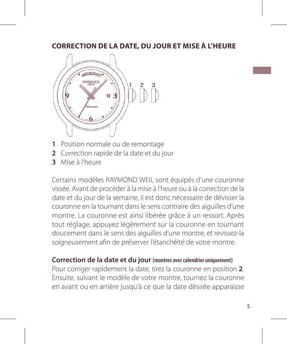 Raymond Weil Nabucco User Manual | Page 5 / 136