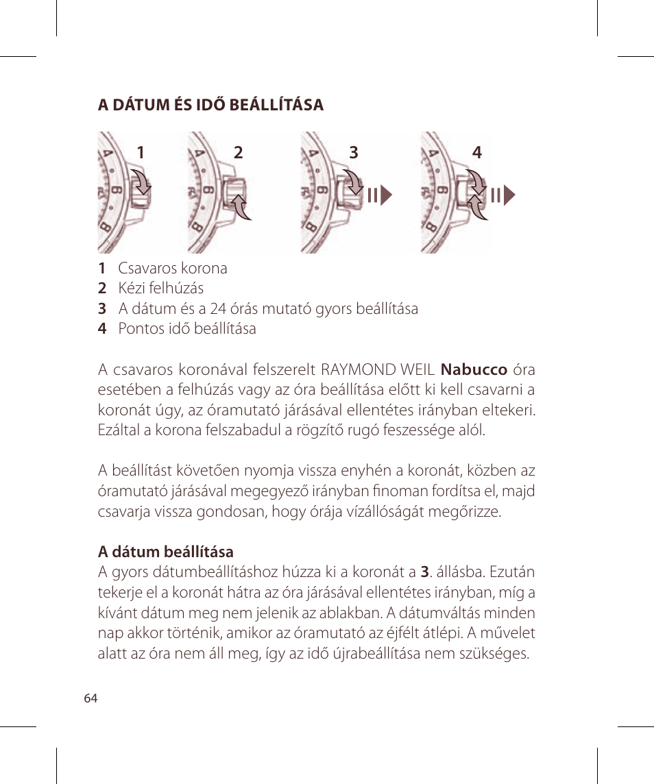 Raymond Weil Nabucco User Manual | Page 64 / 136