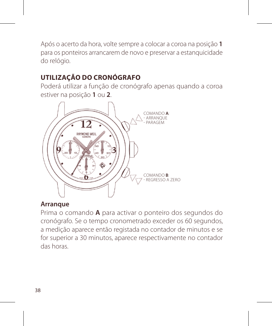 Raymond Weil Хронографы с автоподзаводом User Manual | Page 38 / 100