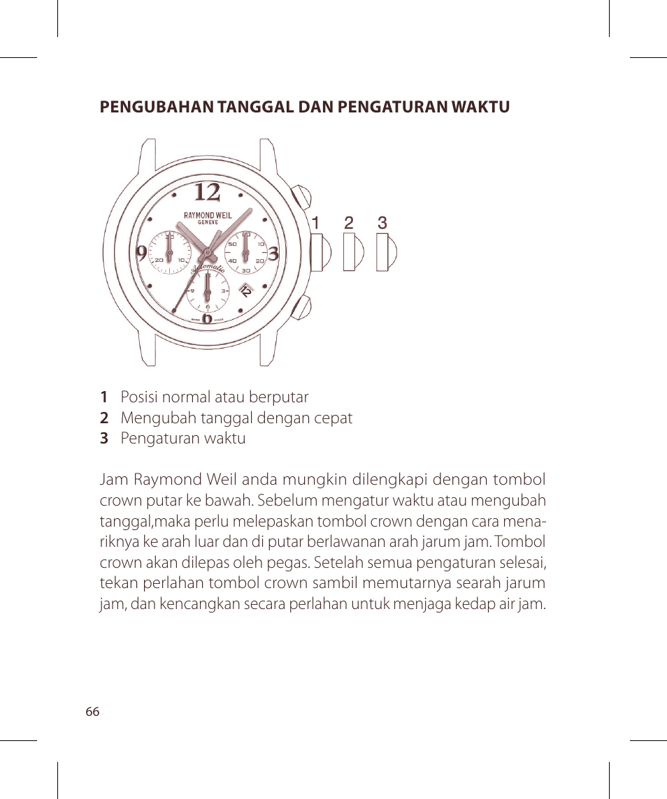 Raymond Weil Хронографы с автоподзаводом User Manual | Page 66 / 100
