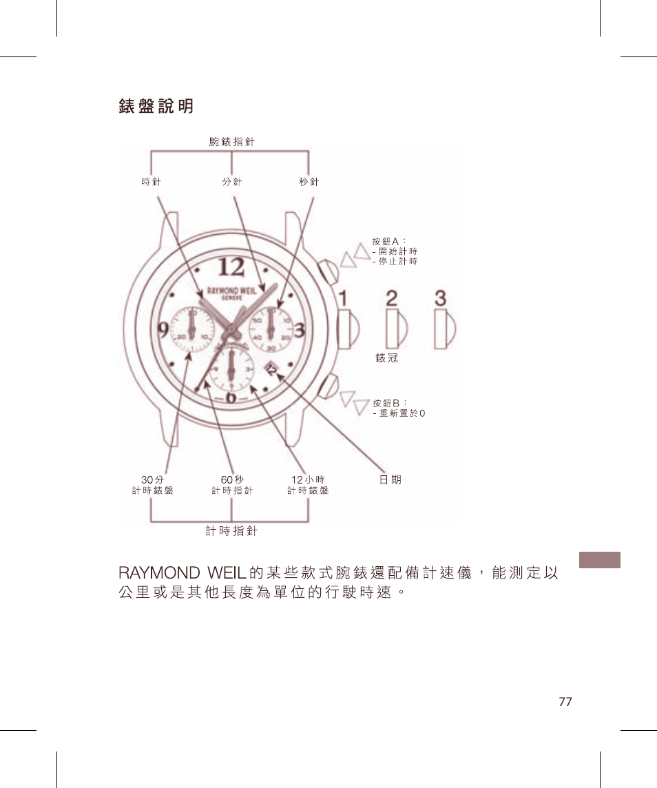 Raymond Weil Хронографы с автоподзаводом User Manual | Page 77 / 100