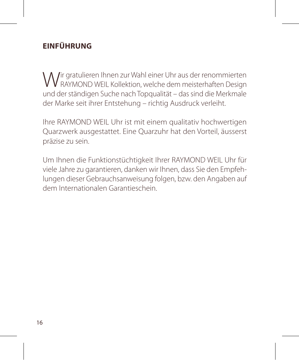 Raymond Weil Кварцевые User Manual | Page 16 / 104