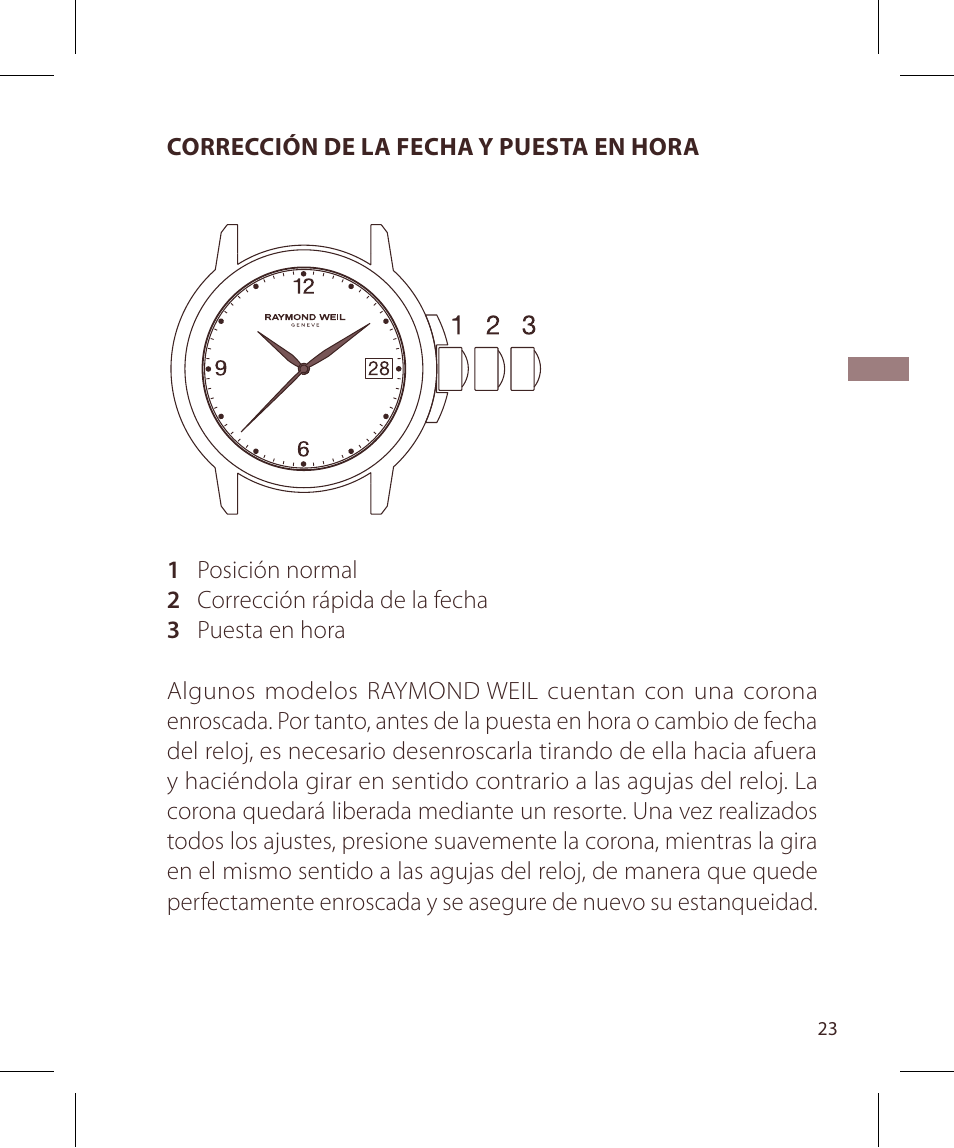 Raymond Weil Кварцевые User Manual | Page 23 / 104