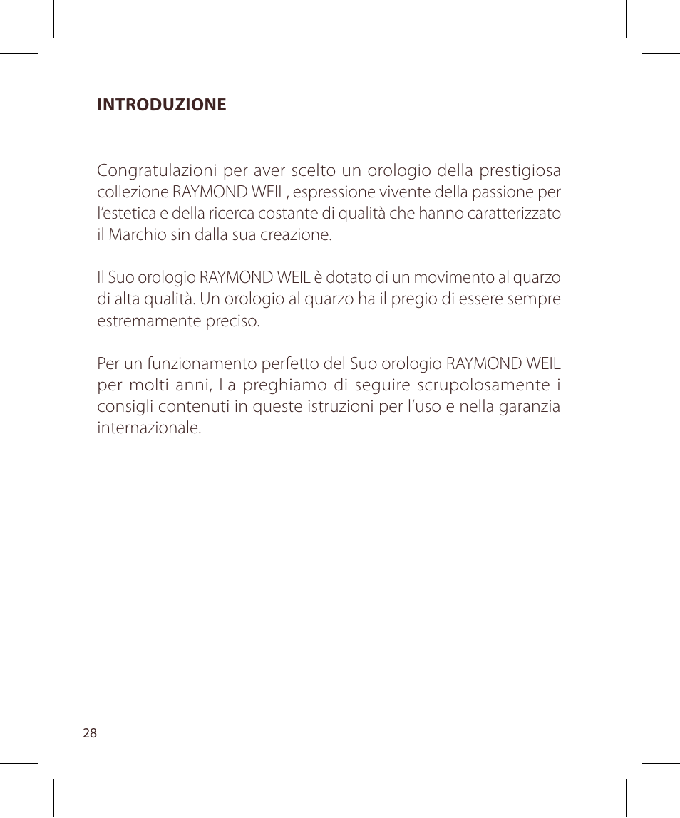 Raymond Weil Кварцевые User Manual | Page 28 / 104
