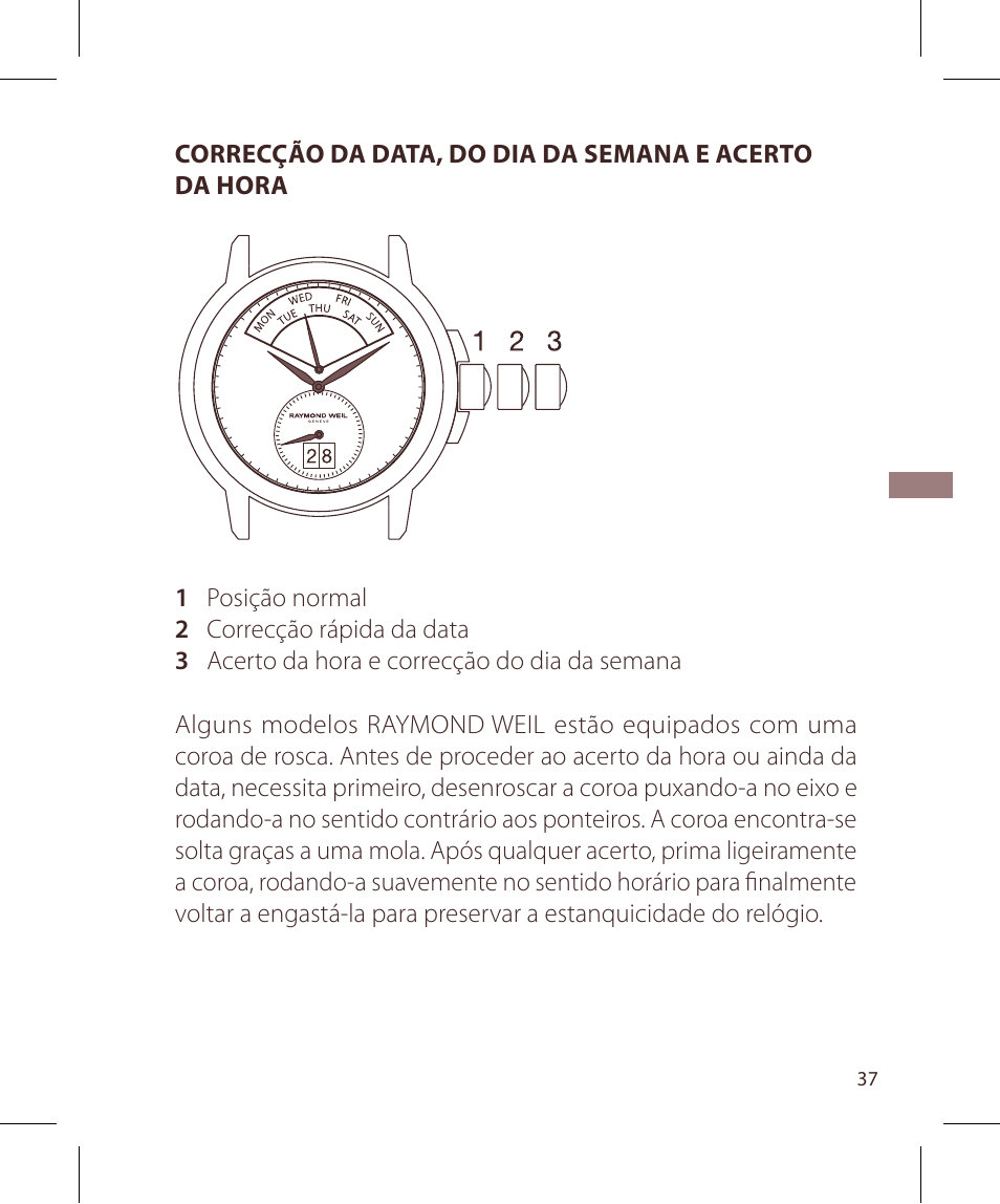 Raymond Weil Кварцевые User Manual | Page 37 / 104
