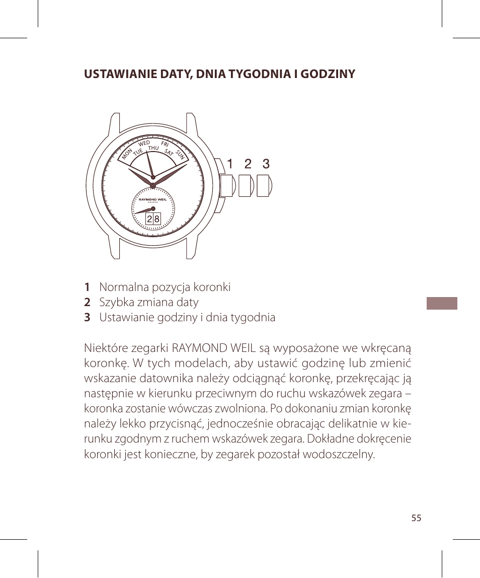 Raymond Weil Кварцевые User Manual | Page 55 / 104