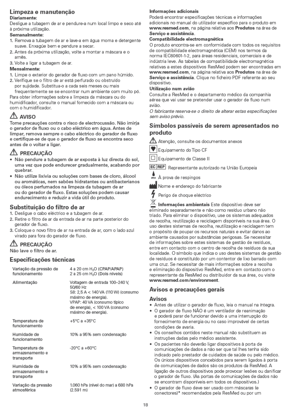 ResMed VPAP IV ST User Manual | Page 18 / 43