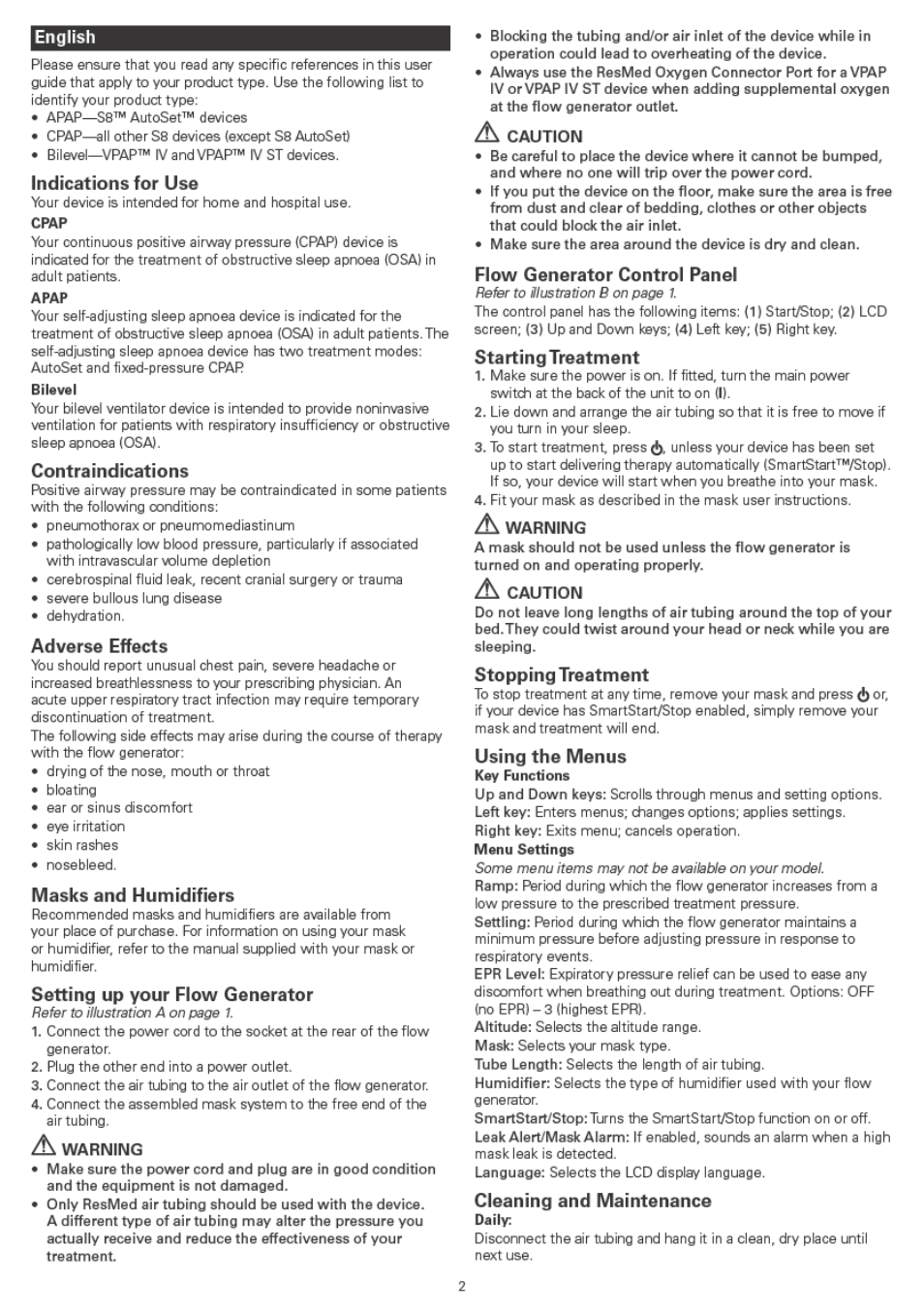 ResMed VPAP IV ST User Manual | Page 2 / 43