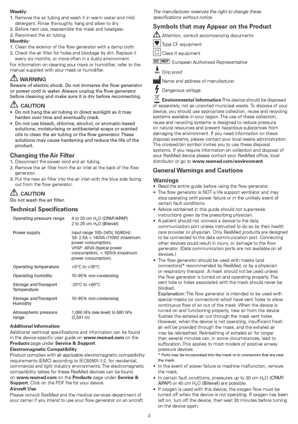 ResMed VPAP IV ST User Manual | Page 3 / 43