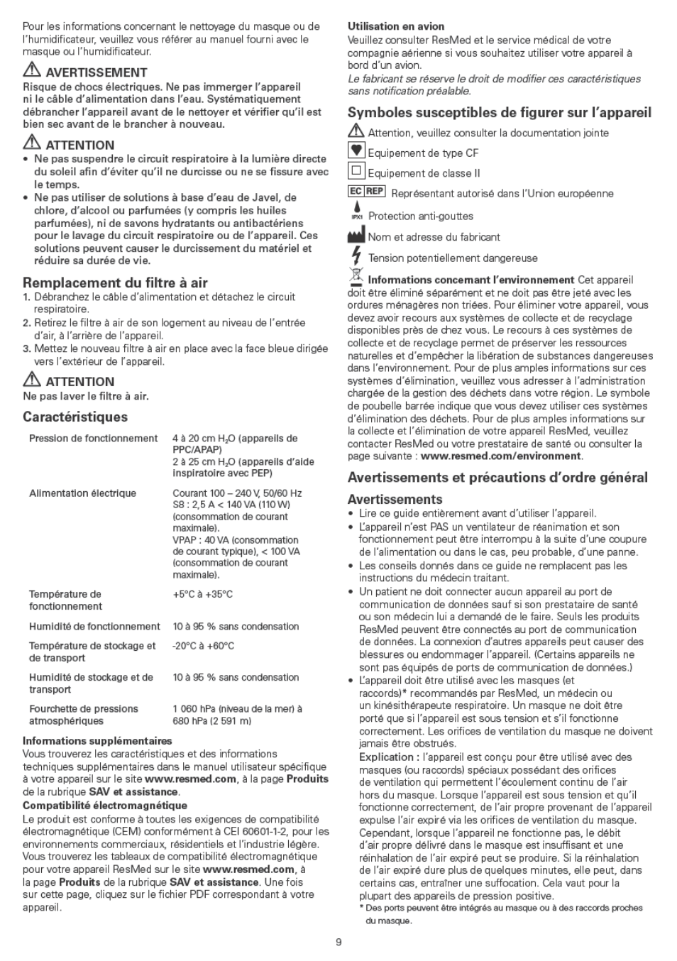 ResMed VPAP IV ST User Manual | Page 9 / 43