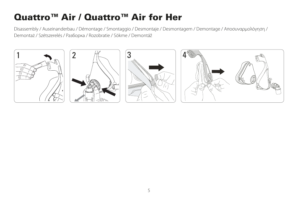 Quattro™ air / quattro™ air for her | ResMed Mirage Liberty User Manual | Page 5 / 86