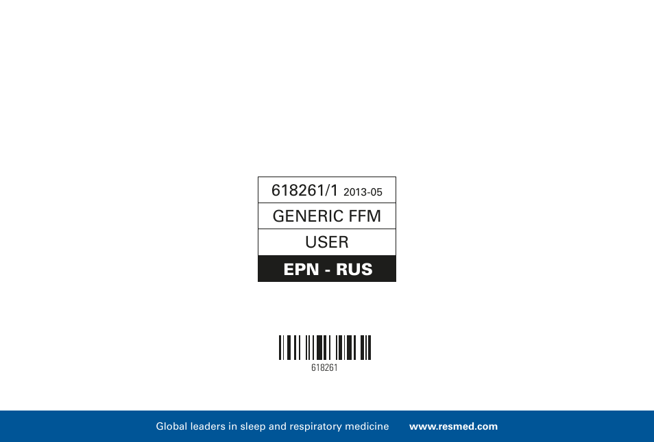 Generic ffm user epn - rus | ResMed Mirage Liberty User Manual | Page 86 / 86